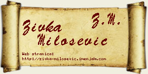 Živka Milošević vizit kartica